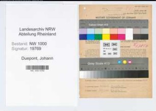 Entnazifizierung Johann Duepont, geb. 13.06.1912 (Baecker)