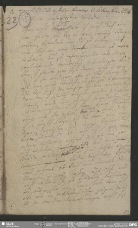 Eigenh. Brief von Charlotte Ernst an August Wilhelm von Schlegel, o.O., Anfang Febr. 1826
