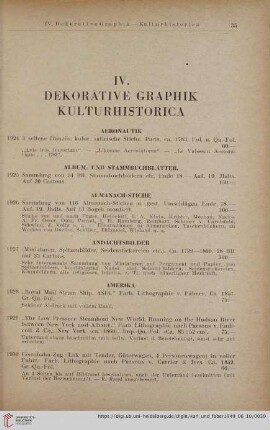 IV. Dekorative Graphik, Kulturhistorica (Nr. 1924 - 1990)
