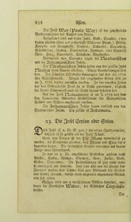 23. Die Insel Ceylon oder Selan