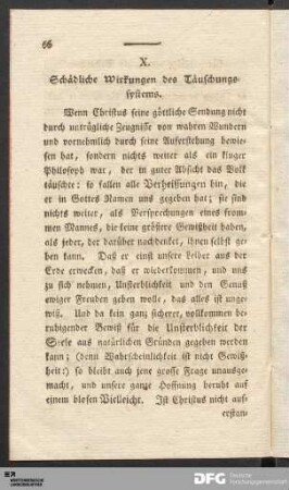X. Schädliche Wirkungen des Täuschungssystems.