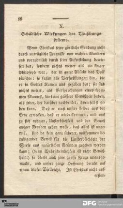 X. Schädliche Wirkungen des Täuschungssystems.