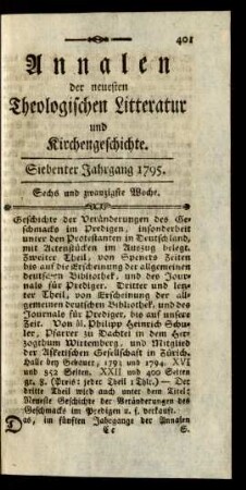 Sechs und zwanzigste Woche