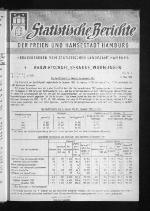 Die Bautätigkeit in Hamburg im Dezember 1961 : Lfd. Nr. 5