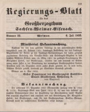 Nr. 22 : 6. Juli 1853