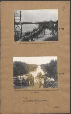 Landung einer Fernsprechabteilung nach dem Übersetzen über die Donau bei Semlin