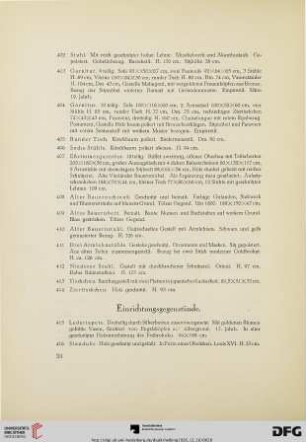 Einrichtungsgegenstände (Nr. 415-438)