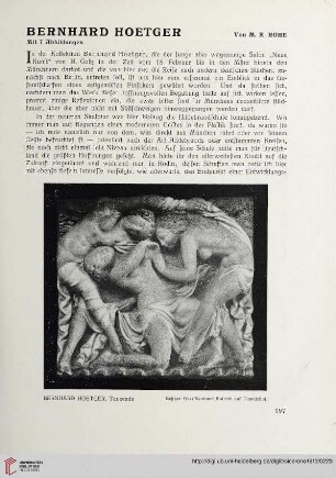 5: Bernhard Hoetger : M. K. Rohe