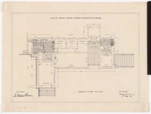 Wohnhaus Dr. Werner, Stuttgart: Grundriss EG 1:100