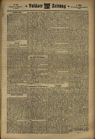 Zweite Ausgabe vom Dienstag, den 22. August 1911.