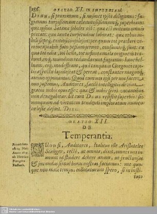 Oratio XII. De Temperantia