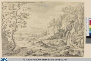 Landschaft mit Wasserfall