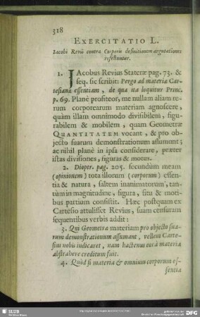 Exercitatio L. Jacobi Revii contra Corporis definitionem argutationes refelluntur