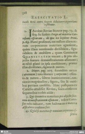 Exercitatio L. Jacobi Revii contra Corporis definitionem argutationes refelluntur