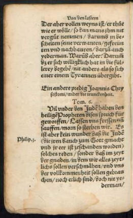 Ein andere predig Joannis Chrysostomi/ wider die trunckenheit.