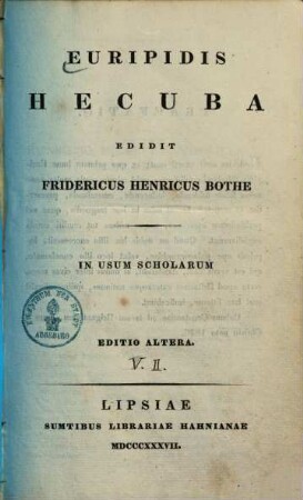 Euripidis Hecuba : in usum scholarum