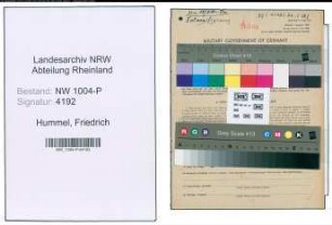 Entnazifizierung Friedrich Hummel , geb. 14.09.1909 (Verw.Angestellter)