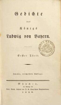 Gedichte des Königs Ludwig von Bayern, 1