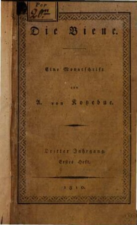 Die Biene : eine Monatsschrift. 3. 1810, H. 1