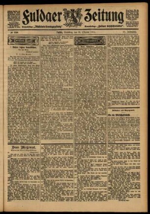 Dritte Ausgabe vom Samstag, den 31. Oktober 1903.
