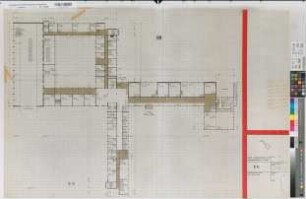 Soest (Soest) Staatliche Ingenieurschule für Maschinenwesen Grundriß Erdgeschoß 1968 1 : 200 81 x 116 Zeichnung Staatshochbauamt Soest