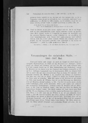 Versammlungen der sächsischen Städte. - 1466 - 1467 Mai.