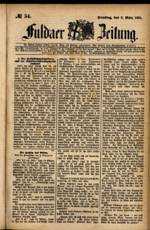 Ausgabe vom Dienstag, den 08. März 1881.
