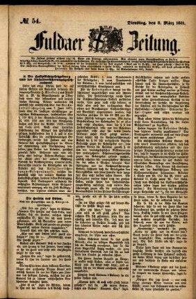 Ausgabe vom Dienstag, den 08. März 1881.