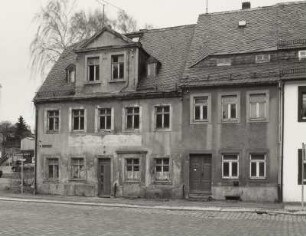 Mittweida, Wohnhäuser : Mittweida, Wohnhäuser, Burgstädter Straße 23/25, vor 1800, um 1830, Straßenansicht