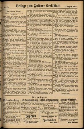 Zweite Ausgabe vom Donnerstag, den 04. August 1892.