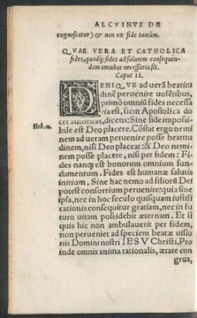 Quae Vera Et Catholica fides, quodque fides ad salutem consequendam onmibus necessaria sit. Caput II.