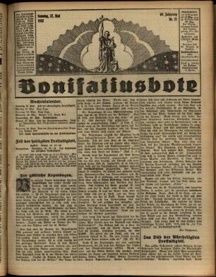 Erste Ausgabe vom Sonntag, den 22. Mai 1932.