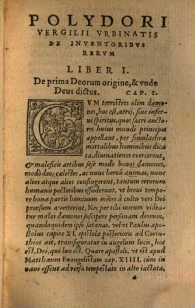 Polydori Vergilii Vrbinatis De Rervm Inventoribvs : Libri Octo
