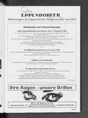 Der Eppendorfer Mitteilungen des Eppendorfer Bürgervereins von 1875