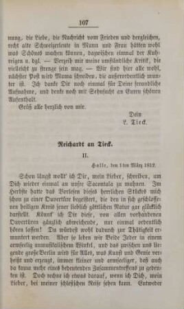 Reichardt an Tieck