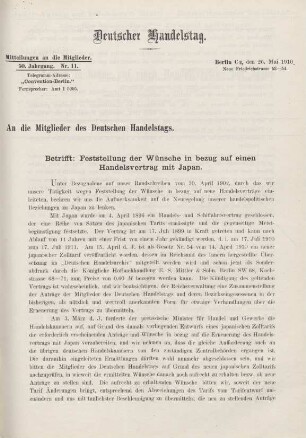 50. Jahrg. Nr. 11., ... den 26. Mai 1910