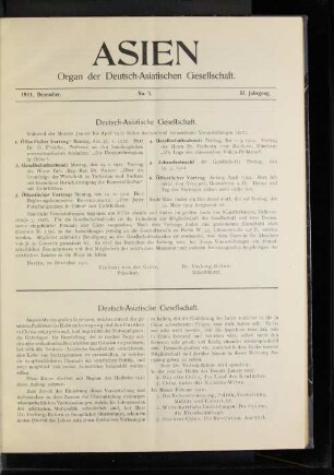 Deutsch-Asiatische Gesellschaft.