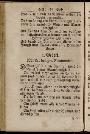 1. Gebett. Vor der heiligen Communion