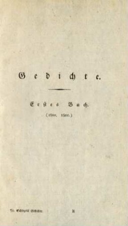 Erstes Buch, (1800. 1801.)
