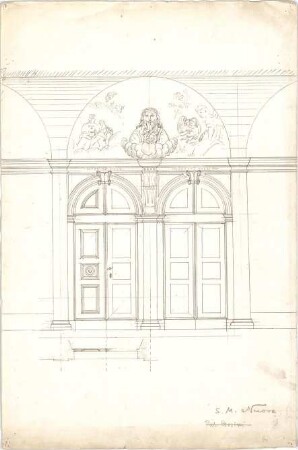 ohne Verfasserangabe; Italien; Palazzo Corsini, Dom in Como; Casa di Livia; Santa Maria Nuova - Santa Maria Nuova, Türen (Teilgrundriss,Teilansicht)
