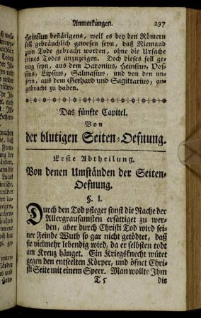 Das fünfte Capitel. Von der blutigen Seiten-Oefnung.