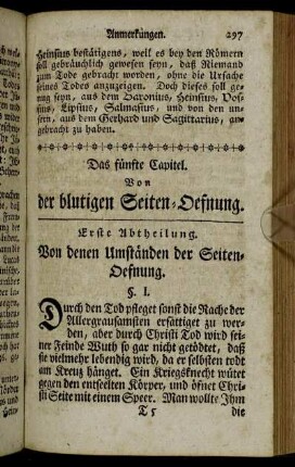 Das fünfte Capitel. Von der blutigen Seiten-Oefnung.