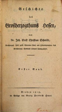 Geschichte des Großherzogthums Hessen, 1