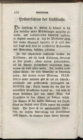 Heilverfahren der Lustseuche.
