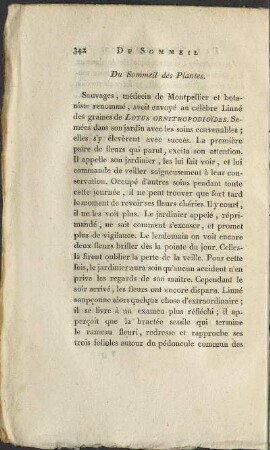 Du Sommeil des Plantes.