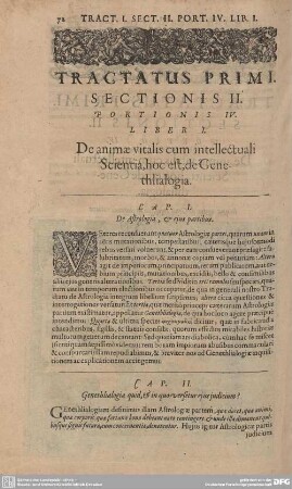 Liber I. De animae vitalis cum intellectuali Scientia, hoc est, de Genethlialogia.