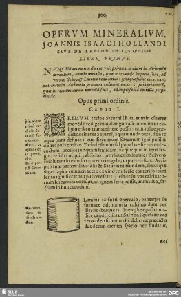 Operum Mineralium. Ioannes Isaaci Hollandi Sive De Lapide Philosophico