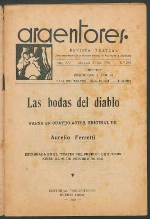 1948028100: Las bodas del diablo : farsa en cuatro actos