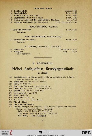 Möbel, Antiquitäten, Kunstgegenstände (Nr. 185-637)