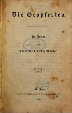 Die Geopferten : ein Roman